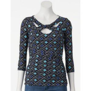 Jennifer Lopez Knot-Front Ruched Top size Medium